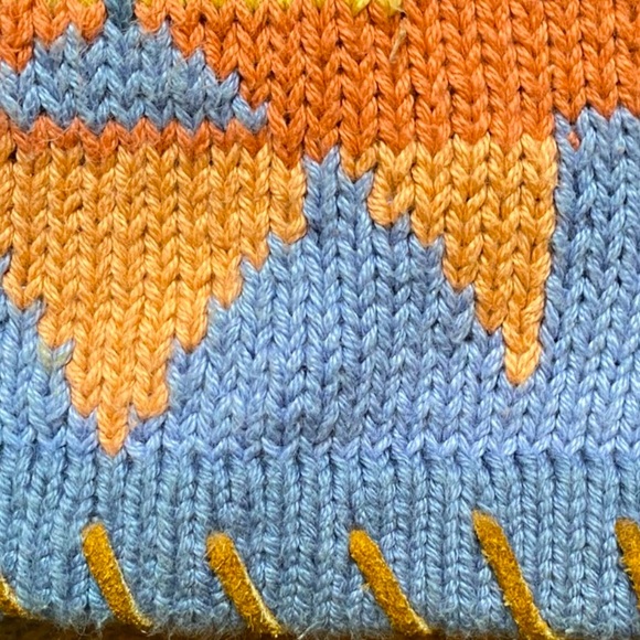 RALPH LAUREN COUNTRY 80’s HandKnit Native American Leather Whip Stitch Sweater M - Picture 8 of 14